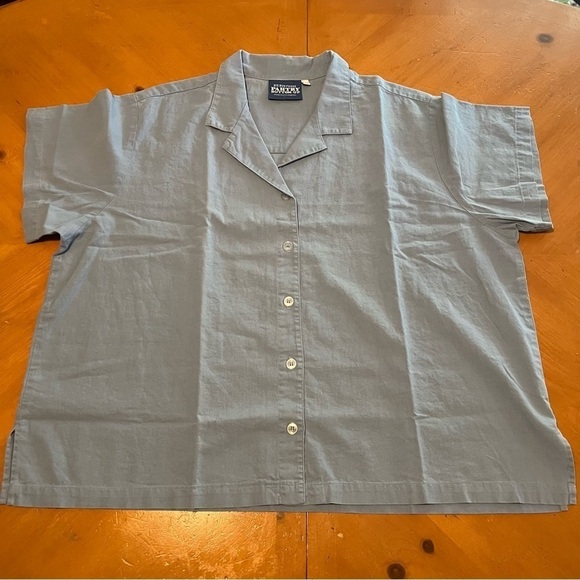 NEW Big Bud Press Linen Blend Pantry Button Up Top in Blue Sz 3XL - Picture 2 of 12